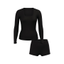 Піжама Modal Ribbed Scoop Long-Sleeve Shortie Set Black