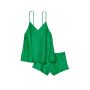 Піжама сатинова Draped Back Jacquard Cami Set Green