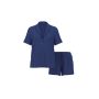 Піжама сатинова Signature Satin Short Pajama Set Ink Blue