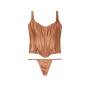 Комплект шовковий Classic Silk Corset Set Beige