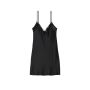Нічна сорочка сатинова Satin Rose Lace-Trim Mini Slip Dress Black