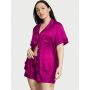 Піжама сатинова Satin Short Pajama Set Raspberry Cooler Logo Jacquard