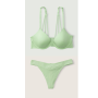 Комплект білизни Lace Front Lined Demi Bra & Thong Panty Green