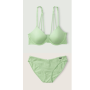 Комплект білизни Lace Front Lined Demi Bra & Bikini Panty Green
