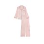 Піжама сатинова Satin Long Pajama Set Pink White Stripe