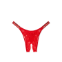 Трусики Bombshell Shine Strap Brazilian Crotchless Panty Cherry Red