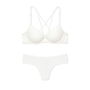 Комплект білизни Lace Front Push Up Bra & Thong Panty Coconut White