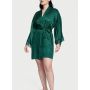 Атласний халат Lace Inset Robe Deepest Green