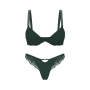 Комплект білизни Logo Shine Strap Push-Up Bra Lace-Trim Thong Panty Cilantro