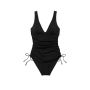 Суцільний купальник Swim Ruched Plunge One-Piece Swimsuit Black