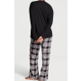 Піжама Flannel Long-Sleeve Tee-Jama Pajama Set Black & Pink Plaid VS