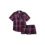 Піжама Flannel Short Pajama Set Black-Fuchsia Plaid