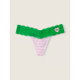 Трусики Lace Trim Thong Panty Pink Stripe