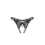 Трусики Rose Lace Bows Crotchless Brazilian Panty Black