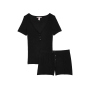 Піжама SoSoft Modal Ribbed Henley Tee & Boxer Shorts Set Black
