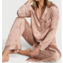 Піжама сатинова Glazed Satin Long Pajama Set Beige