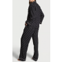 Піжама Flannel Long Pajama Set Black-Pretty Blossom Dot VS