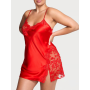 Нічна сорочка сатинова Dare to Dream Lace Satin Slip Vermillion