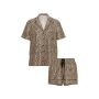 Піжама сатинова Satin Short Pajama Set Marzipan Leopard