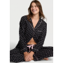 Піжама Flannel Long Pajama Set Black-Pretty Blossom Dot VS