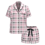 Піжама Flannel Short Pajama Set Coconut White/Black White Gold Lurex Yd Plaid VS