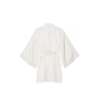 Сатиновий халат Luxe Satin Jacquard Lace Inset Robe Coconut White