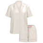 Піжама сатинова Satin Short Pajama Set Coconut White