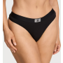 Трусики Logo Cotton Shine Patch Thong Panty Black VS