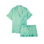 Піжама сатинова Satin Short Pajama Set  Aloe Green Polka Dot