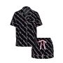 Піжама Flannel Short Pajama Set Black Ribbon Script