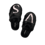 Домашні тапочки Closed Toe Faux Fur Slipper Black