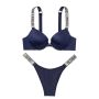 Комплект Shine Strap Push-Up Bra & Shine Brazilian Panty Panty Blue