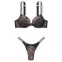 Комплект Shine Strap Push-Up Bra & Thong Panty Leopard