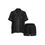 Піжама сатинова Signature Satin Short Pajama Set Black