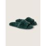 Домашні тапочки Faux Fur Slippers Satin Green