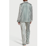 Піжама сатинова Satin Long Pajama Set Green Icon Stripe VS