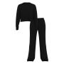 Піжама Modal Wide-Rib Long Lounge Set Black
