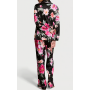 Піжама сатинова Satin Long Pajama Set Black Floral Bouquet VS