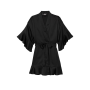 Сатиновий халат Satin Flounce Robe Black