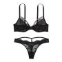 Комплект Very Sexy Shine Strappy Lace Unlined Bra & Thong Panty Black