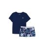 Піжама Cotton Sleep Shirt Boxer Short Set Blue