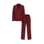 Піжама Flannel Long Pajama Set Vs Heather Characol/Lipstick Plaid