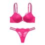 Комплект Very Sexy Bombshell Add-2-cups Shine Strap Lace Push-up Bra Pink