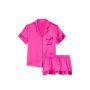 Піжама сатинова Satin Short Pajama Set Fucshia Frenzy