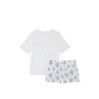 Піжама Cotton Sleep Shirt Short Set White Floral