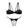 Комплект Shine Bow Satin Bralette Black