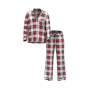Піжама Flannel Long Pajama Set Black White Gold Lurex Red Plaid