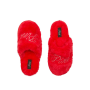 Домашні тапочки Faux-Fur Closed-Toe Slippers Bright Vermillion Bling Logo