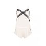 Піжама сатинова Satin Rose Lace Trim Cami Flutter Shorts Set Coconut White