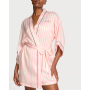 Сатиновий халат Backstage Satin Sparkle Short Robe Iconic Stripe VS